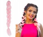 Soulima Vlasy Kanelové syntetické Copánky ombre růžové