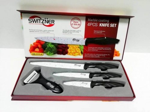 SWITZNER SW-7777-B 4dílná sada nožů černobílá