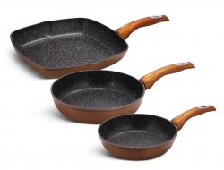 EDENBERG EB-1736C Pánev granitový hnědý povrch 20/24/28 cm 3 ks