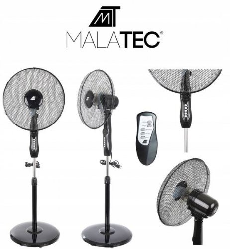 Malatec 10339 Stojanový ventilátor s diaľk. ovládaním 40W čierny