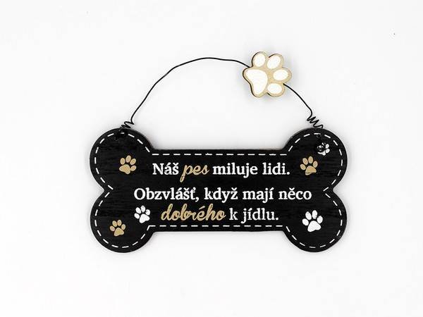 Nekupto Dárková cedulka - Náš pes miluje lidi. Obzvlášť…