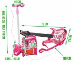 ISO Detská rocková elektrická gitara na batérie + zosilňovač a mikrofón ružová - bazár