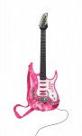 ISO Detská rocková elektrická gitara na batérie + zosilňovač a mikrofón ružová - bazár