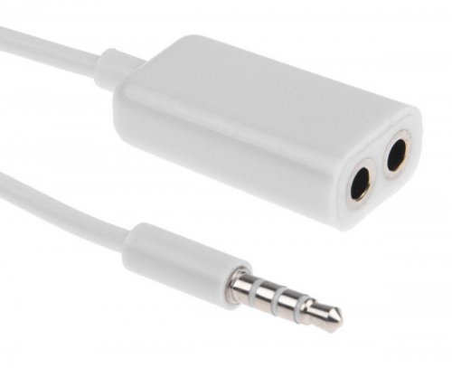 APT adaptér stereo jack 3,5 mm 4 pin samec> 2 x stereo jack 3,5 mm 3 pin