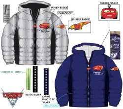 Javoli Zimná bunda Disney Cars veľ. 98 strieborná
