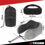 Trizand Cestovná sada 3D maska ​​na spanie šedá