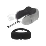 Trizand Cestovná sada 3D maska ​​na spanie šedá