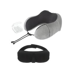 Trizand Cestovní sada 3D maska na spaní šedá