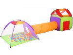 Malatec 2881 Dětský stanový set se spojovacím tunelem + 200 míčků