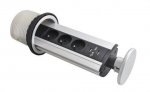 Malatec - 1038 Výsuvná zásuvková lišta so 3 zásuvkami a 2 USB porty