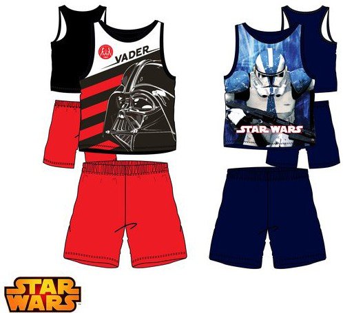 Javoli Detské letné chlapčenské pyžamo Star Wars vel. 128 červené