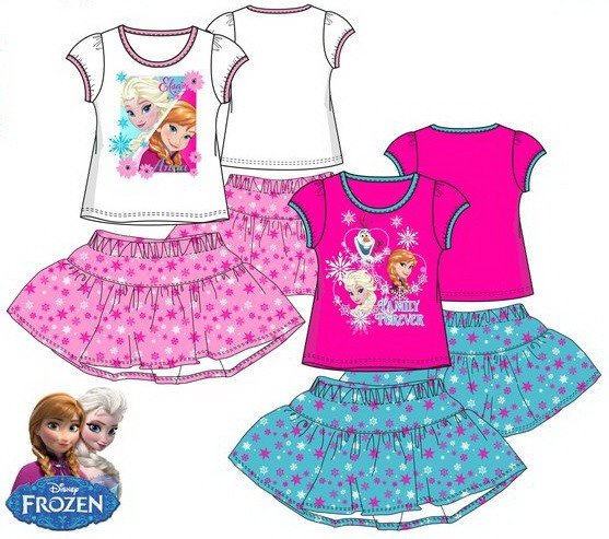 Javoli Dívčí Set tričko + sukně Disney Frozen vel. 128 modrá