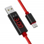APT KK21R Kabel USB 3.0 konektor USB A / USB-C 1m s voltmetrem a ampérmetrem