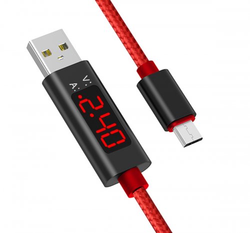 APT KK21R Kabel USB 3.0 konektor USB A / USB-C 1m s voltmetrem a ampérmetrem