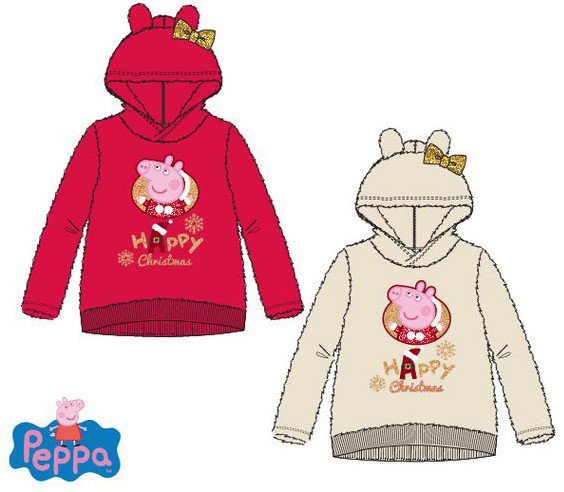 Javoli Dívčí mikina Prasátko Peppa sametová vel. 110 béžová