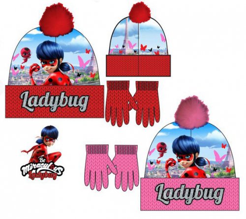 Javoli Sada Čiapka + rukavice Miraculous Ladybug veľ. 52 červená