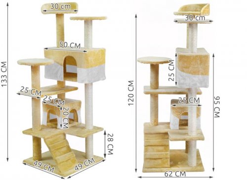 Malatec 2952 Škrabadlo pre mačky 120 cm béžovo-biele