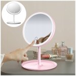 Verk 15785 kozmetické zrkadlo s LED podsvietením ružové