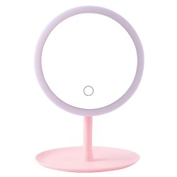 Verk 15785 kozmetické zrkadlo s LED podsvietením ružové