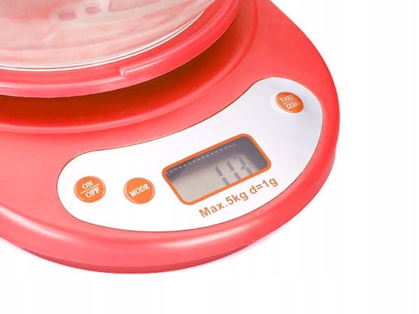Verk 17025 Digitální kuchyňská váha 5 Kg + miska červená
