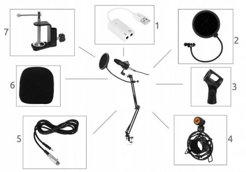 ISO 8957 Profesionální studiový mikrofon pro náročné uživatele se stojánkem bazar