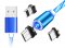APT KK21S Magnetický USB nabíjací kábel 3v1 LED