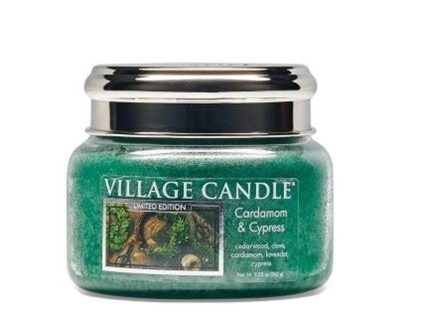 Village Candle Vonná svíčka ve skle, Kardamom a Cypřiš - Cardamom & Cypress 11oz