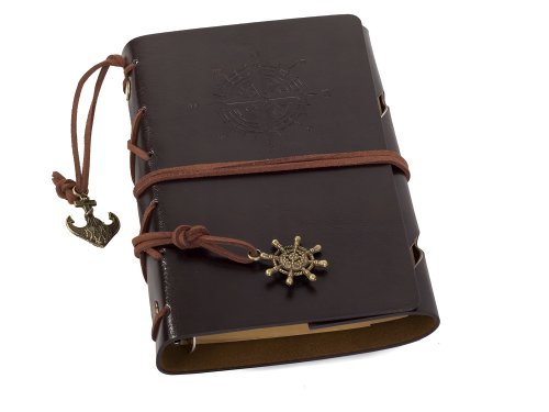 Verk Cestovné denník s kompasom Vintage tmavo hnedá