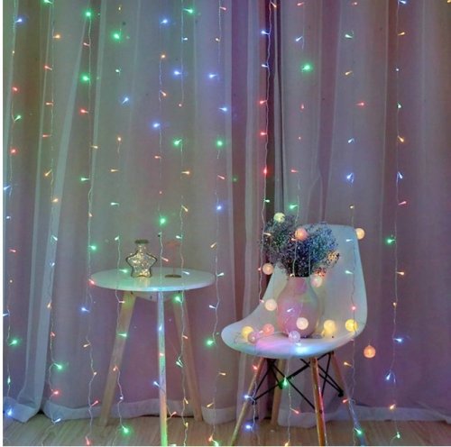ISO 11331 Svetelný záves 300 LED multicolor