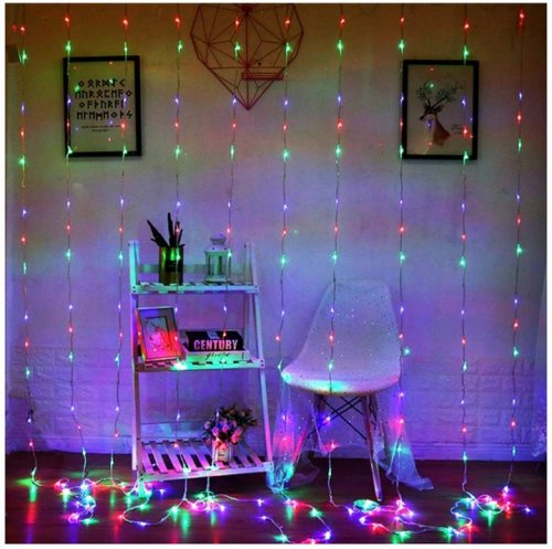 ISO 11331 Svetelný záves 300 LED multicolor