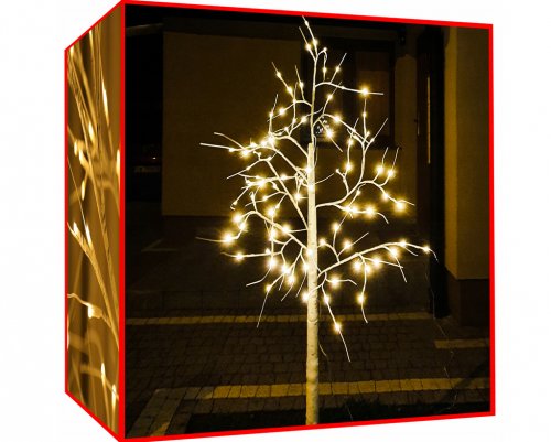ISO Vianočný svetelný stromček Breza, LED 60, 90 cm