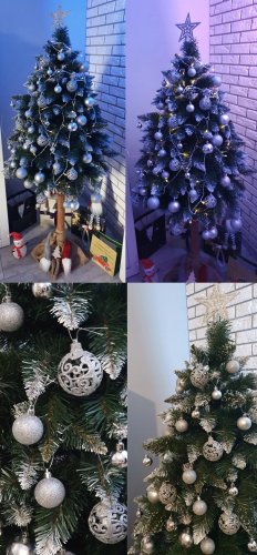 ISO Sada vánočních ozdob 100 ks stříbrná