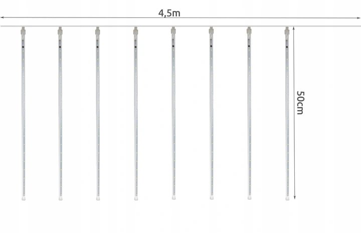 ISO 11342 Vánoční osvětlení Rampouchy 36 LED, 50 cm, IP44, 230V multicolor