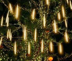 ISO 11343 Vianočné osvetlenie Cencúle 288 LED, 50 cm, IP44, 230V teplé biele