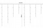 ISO 11438 Vianočný svetelný záves 300 LED, 2.4W multicolor 22.65 m