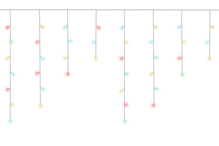 ISO 11438 Vianočný svetelný záves 300 LED, 2.4W multicolor 22.65 m