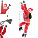 ISO Santa Claus na žebříku 95 LED, 240 cm