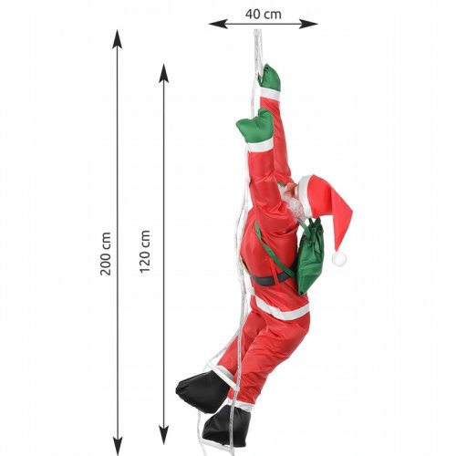ISO Santa Claus na žebříku 95 LED, 240 cm