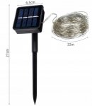 ISO 11396 Vianočný svietiaci struny Solárne 200 LED, multicolor 22m