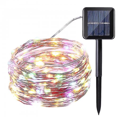 ISO 11396 Vianočný svietiaci struny Solárne 200 LED, multicolor 22m