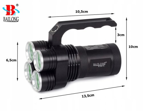 BAILONG 804-T6 LED Profesionálne svietidlo CREE XM-L T6 x 4