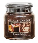 Village Candle Vonná svíčka ve skle, Čokoládový dortík - Brownies Delight, 3,75oz