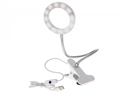 KIK KX6265 Prstencová LED Lampa s klipem USB
