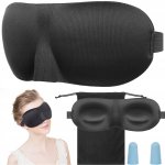 Malatec Maska na spanie 3D + štuple do uší čierna