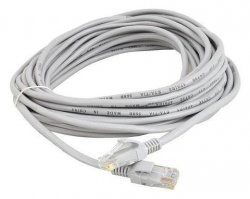 ISO Síťový kabel RJ45-RJ45, 10m šedá