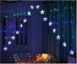 ISO 11336 Světelný závěs hvězdy 136 LED multicolor