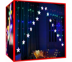ISO 11336 Světelný závěs hvězdy 136 LED multicolor