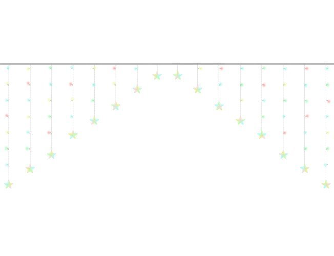 ISO 11336 Světelný závěs hvězdy 136 LED multicolor