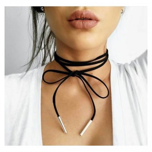Retro choker na krk černý