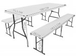 Gardlov 3257 Pivný set plastový skladací 180 cm biela